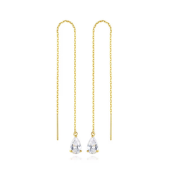 CUBIC ZIRCONIA COLLECTION - DIAMOND DROP EARRINGS - CZER920 18K GOLD PLATED
