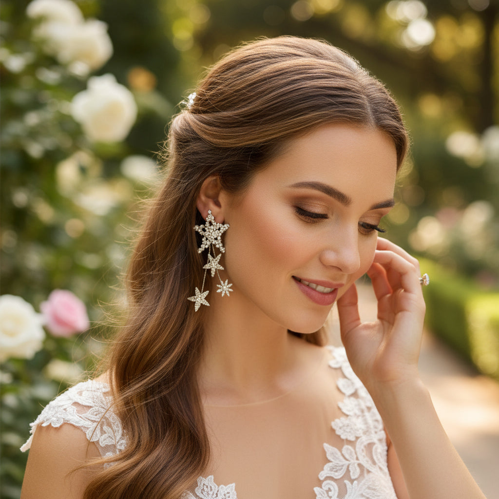 ATHENA COLLECTION - CRYSTAL STARBURST EARRINGS - ER922