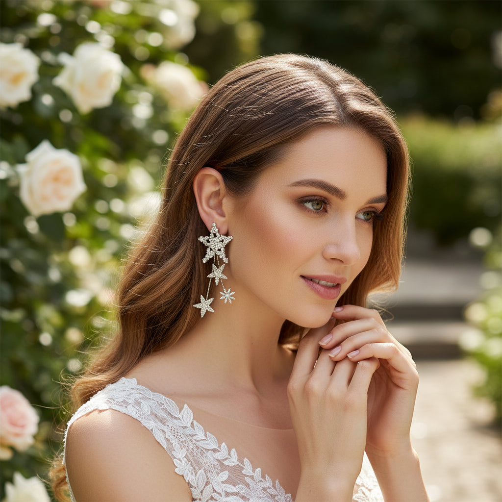 ATHENA COLLECTION - CRYSTAL STARBURST EARRINGS - ER922