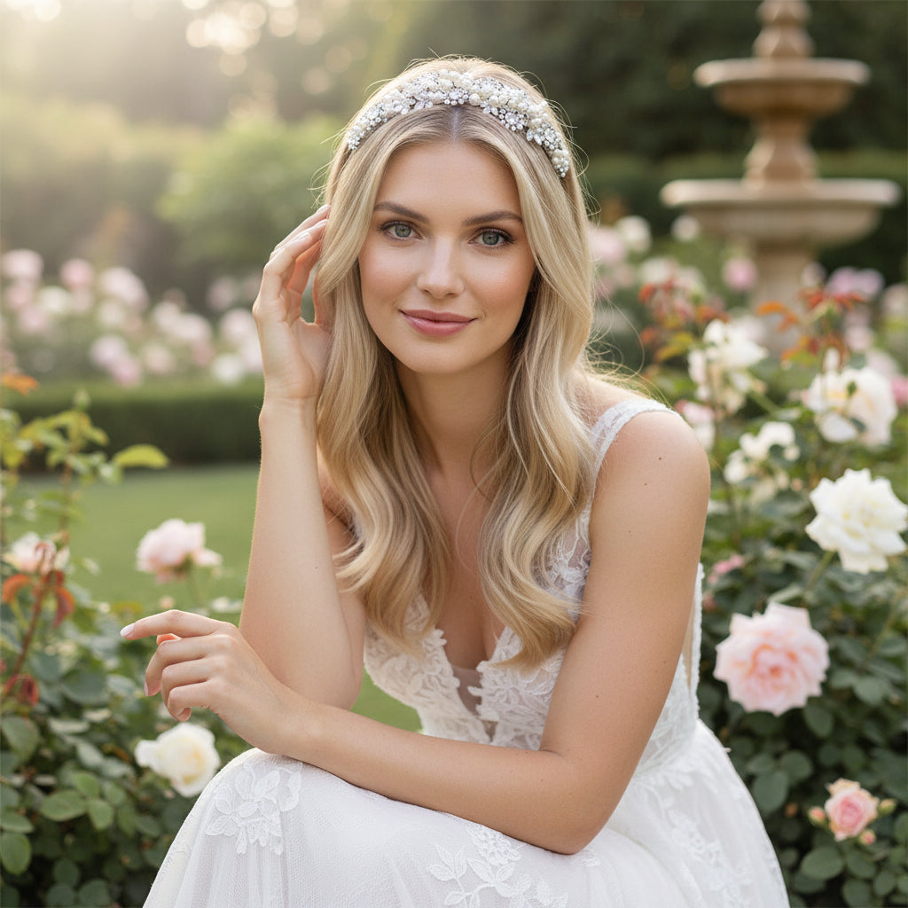 Sofia Luxe Pearl Headband - SassB HDB22