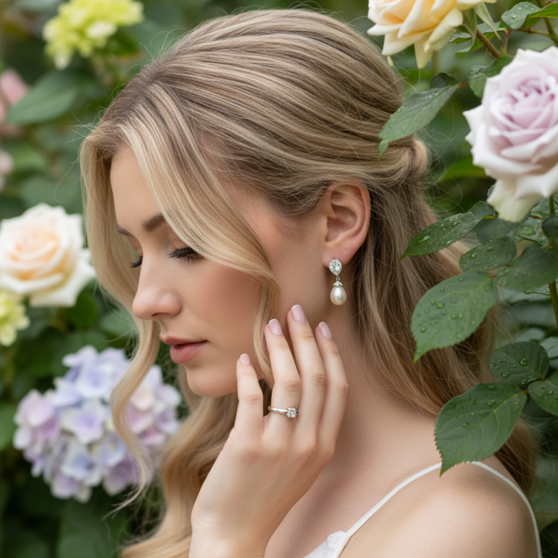 CUBIC ZIRCONIA COLLECTION - PRECIOUS SHIMMER EARRINGS SET - SET OF THREE