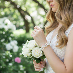 Delicate Swarovski Sparkle Bracelet - Ivory SASSB-BR9