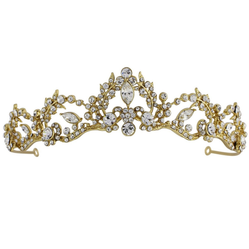 Lavina Tiara 12 -Crystal Embellished - 14K Gold Plated- SASSB