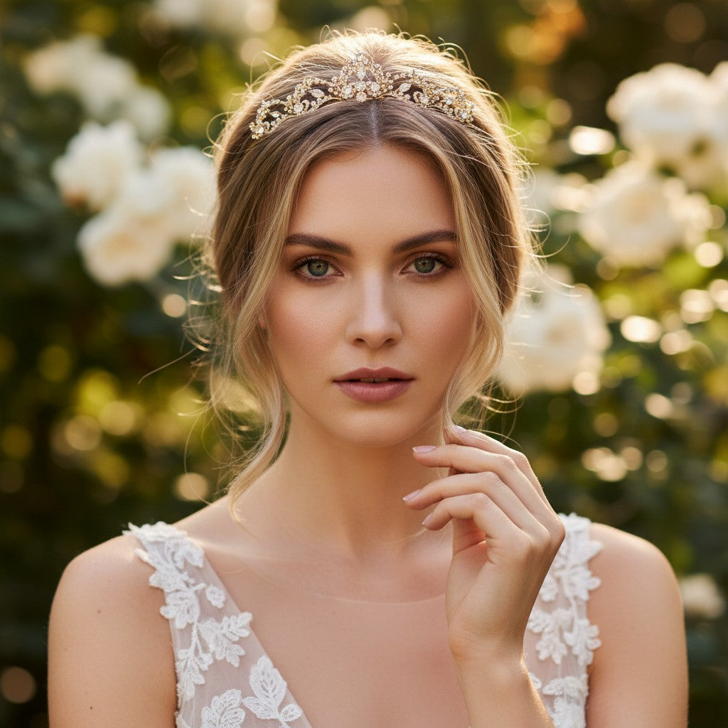 Lavina Tiara 12 -Crystal Embellished - 14K Gold Plated- SASSB
