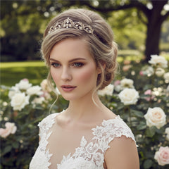 Lavina Tiara 12 -Crystal Embellished - 14K Gold Plated- SASSB
