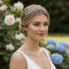 Lavina Tiara 12 -Crystal Embellished - 14K Gold Plated- SASSB