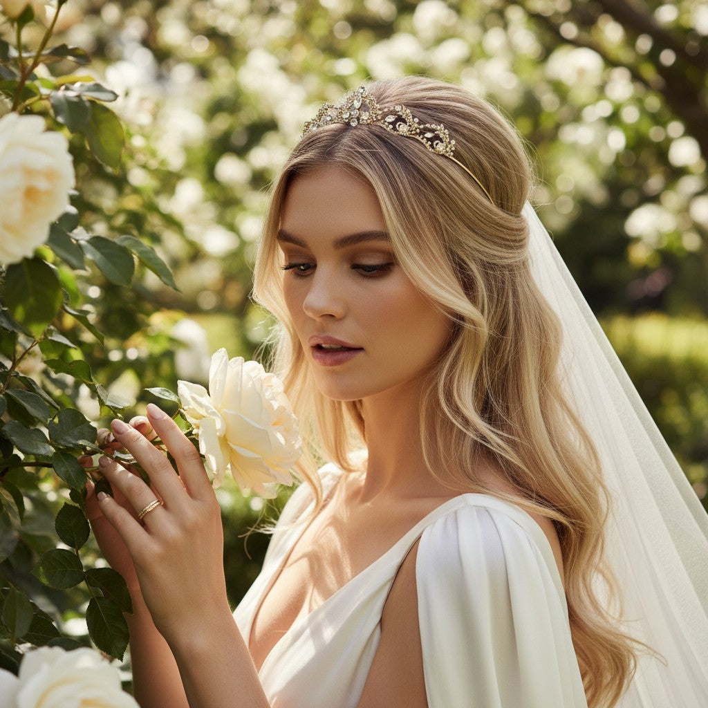 Lavina Tiara 12 -Crystal Embellished - 14K Gold Plated- SASSB