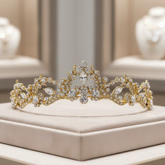 Lavina Tiara 12 -Crystal Embellished - 14K Gold Plated- SASSB