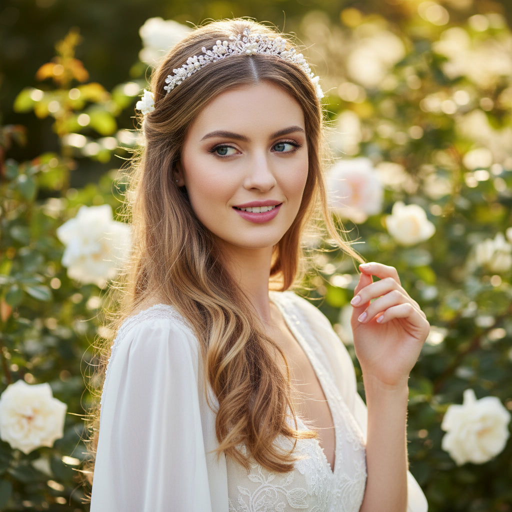 SERENA - Freshwater Pearl Tiara 4 Silver - SASSB
