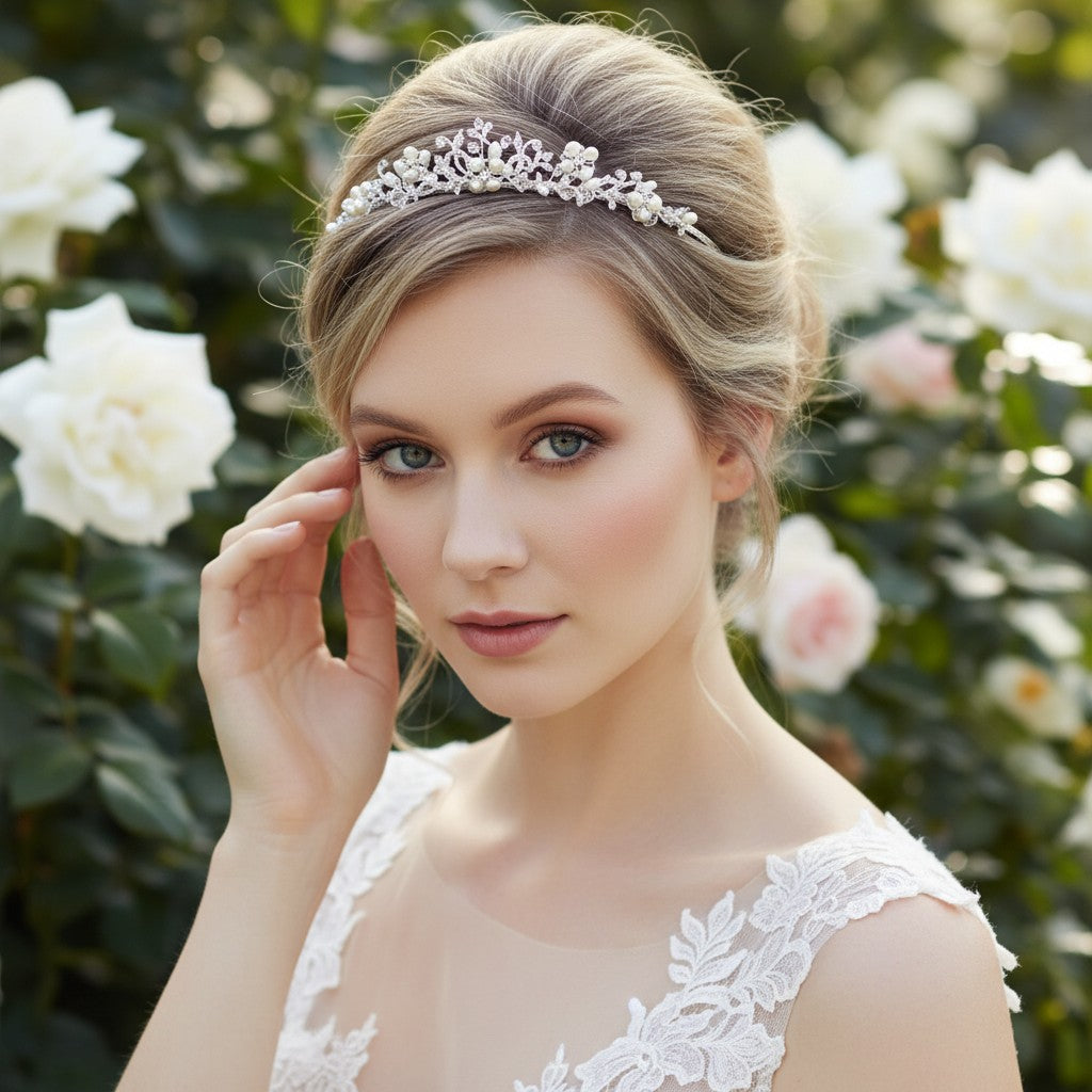 SERENA - Freshwater Pearl Tiara 4 Silver - SASSB