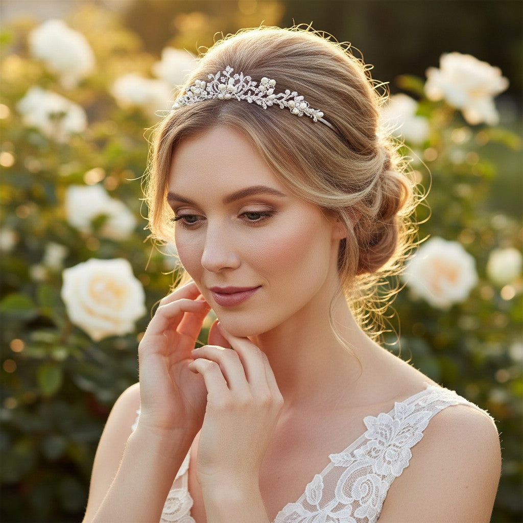 SERENA - Freshwater Pearl Tiara 4 Silver - SASSB
