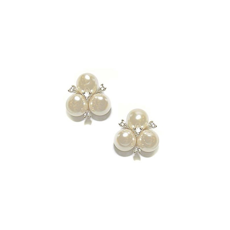 Cubic Zirconia - Chic Pearl Earrings - CZER333