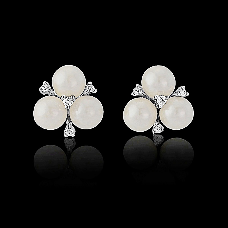 Cubic Zirconia - Chic Pearl Earrings - CZER333