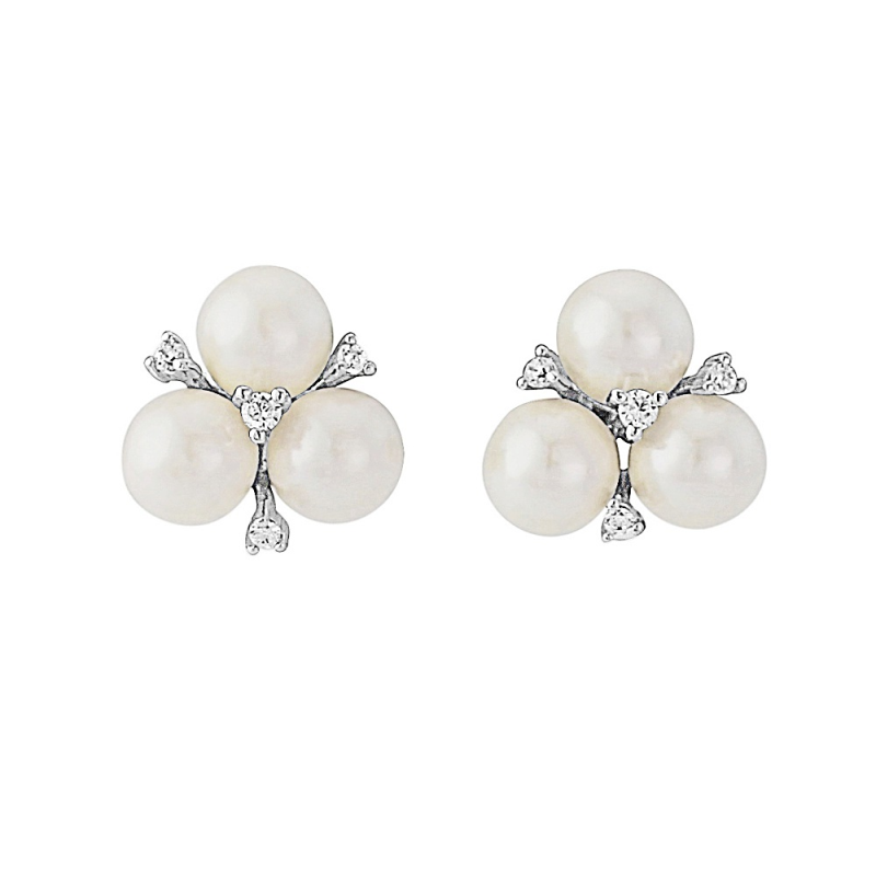 Cubic Zirconia - Chic Pearl Earrings - CZER333