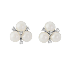 Cubic Zirconia - Chic Pearl Earrings - CZER333