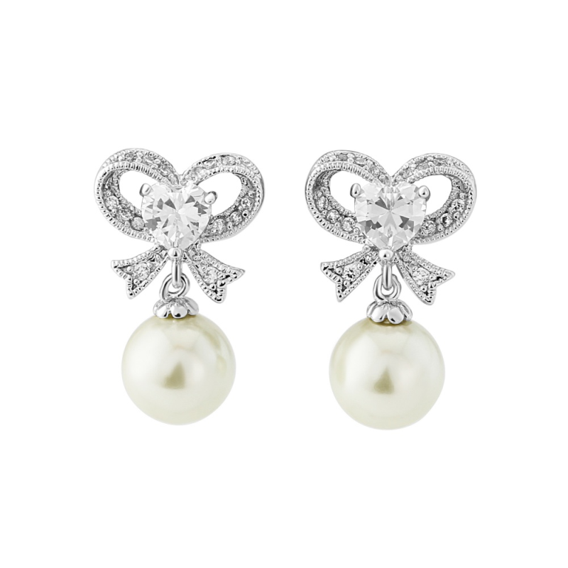 Cubic Zirconia Collection - Eternal Pearl Earrings - CZ335