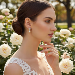 Cubic Zirconia Collection - Eternal Pearl Earrings - CZ335
