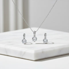 Cubic Zirconia Collection - Classic crystal Necklace Set - CZNK18