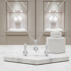 Cubic Zirconia Collection - Classic crystal Necklace Set - CZNK18