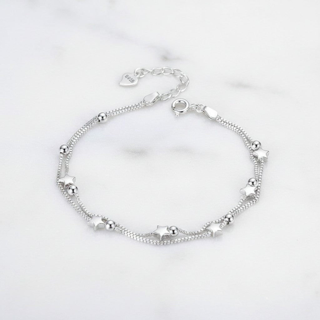 CUBIC ZIRCONIA COLLECTION - CHIC STAR BRACELET - 925 STERLING SILVER BR179