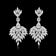 Cubic Zirconia Collection - Regal Chandelier Earrings - CZER337