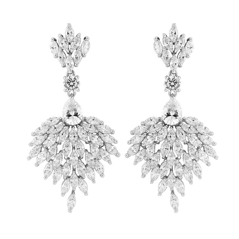 Cubic Zirconia Collection - Regal Chandelier Earrings - CZER337