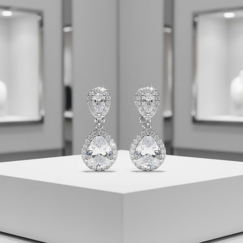 CLIP -ON Dazzling Crystal Earrings - ER142