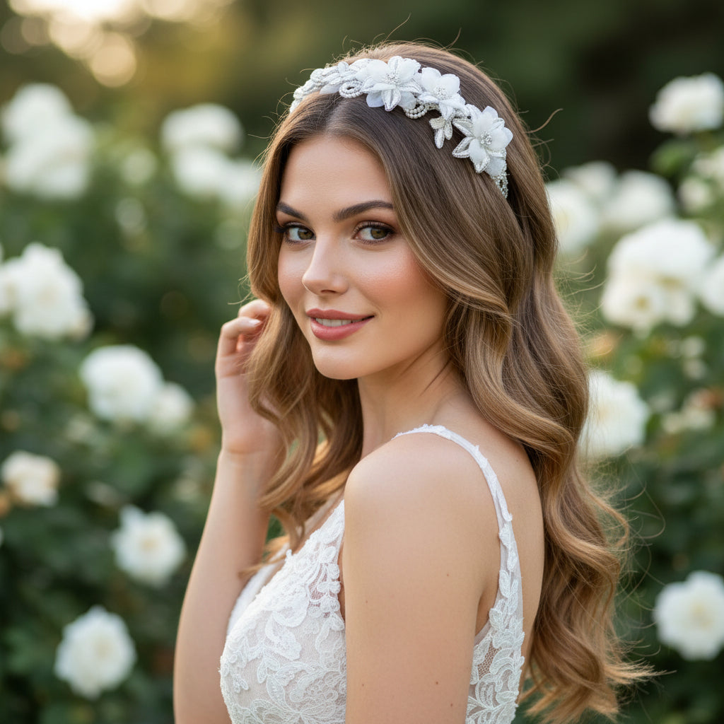 Marlene Vintage Charm Hair Band - Ivory SASSB HDB33