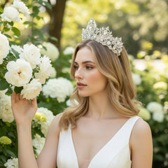 CUBIC ZIRCONIA COLLECTION - CRYSTAL EXTRAVAGANCE TIARA -AHB236A