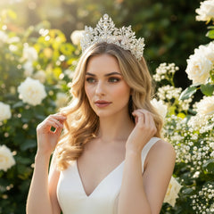 CUBIC ZIRCONIA COLLECTION - CRYSTAL EXTRAVAGANCE TIARA -AHB236A