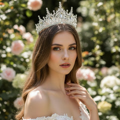 ATHENA COLLECTION - CELESTE SPARKLE TIARA - AHB240 SILVER