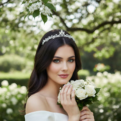 ATHENA COLLECTION - DAINTY SPARKLE TIARA - AHB241 SILVER