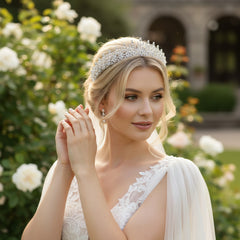CUBIC ZIRCONIA COLLECTION - CRYSTAL COUTURE TIARA - AHB242