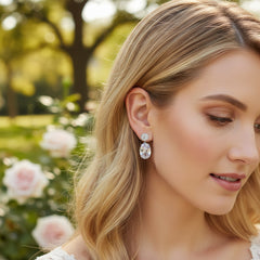 CUBIC ZIRCONIA COLLECTION - DAINTY SPARKLE EARRINGS - CZER936