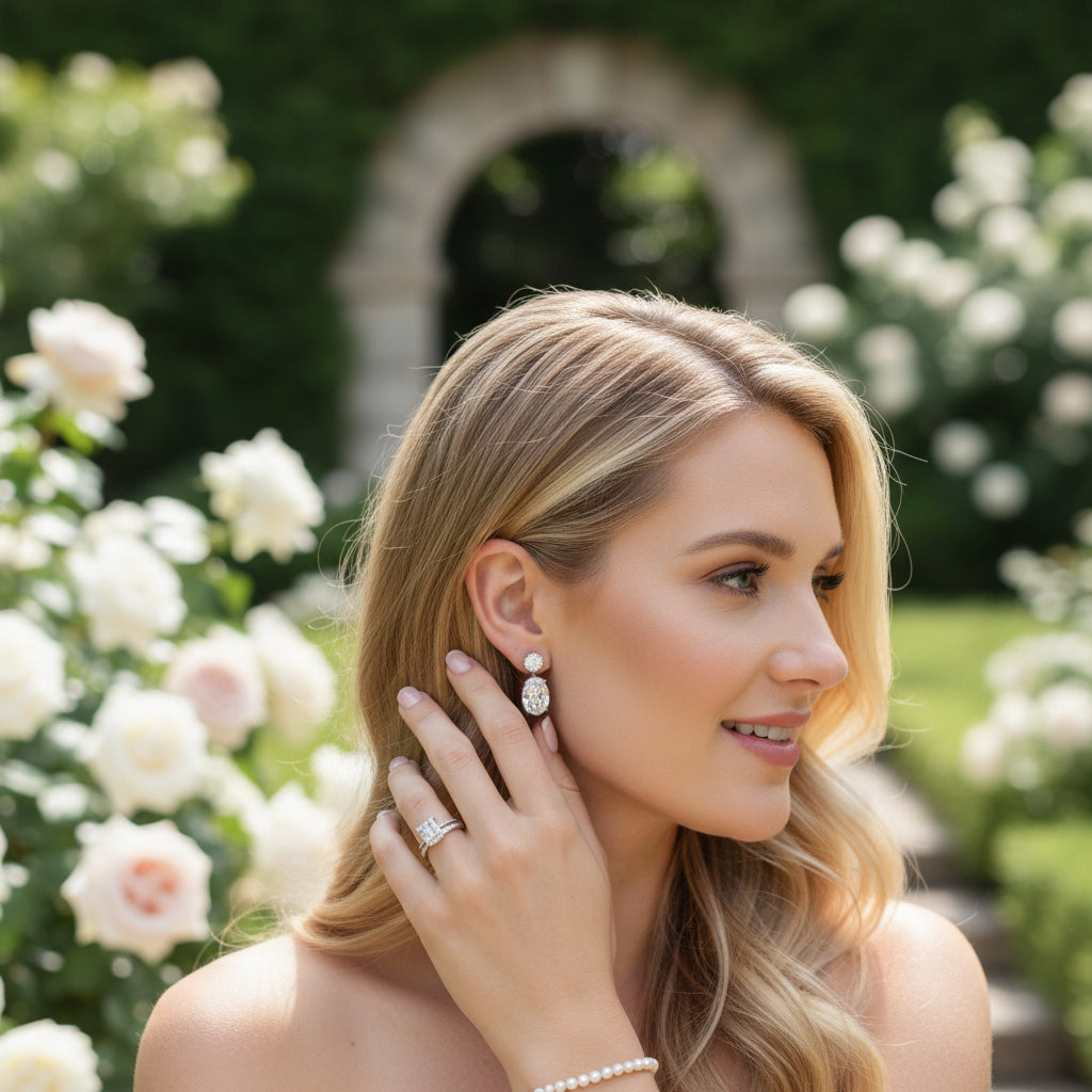 CUBIC ZIRCONIA COLLECTION - DAINTY SPARKLE EARRINGS - CZER936