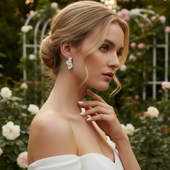 ATHENA COLLECTION - CHIC DROP EARRINGS - IVORY CZER937 GOLD