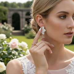 ATHENA COLLECTION - CHIC DROP EARRINGS - IVORY CZER937 GOLD