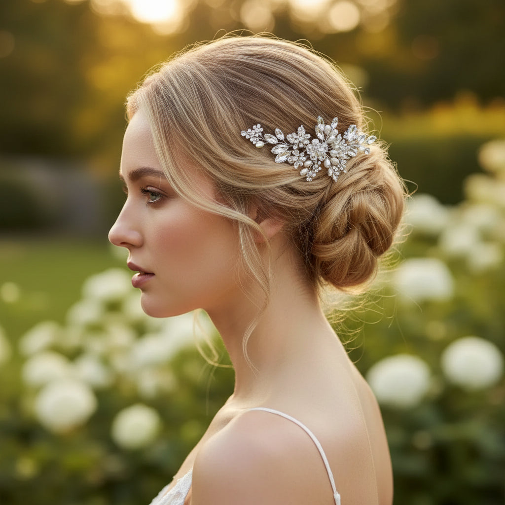 ATHENA COLLECTION - CRYSTAL CHIC HAIR COMB - HC311 SILVER