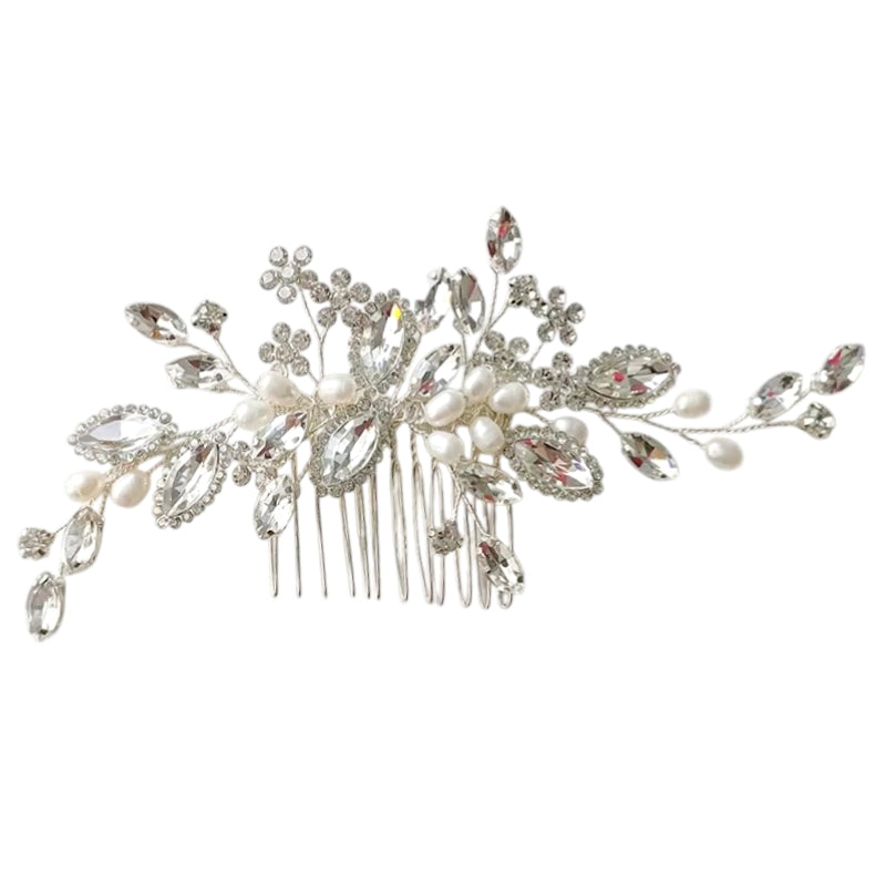 ATHENA COLLECTION - CRYSTAL CHIC HAIR COMB - HC311 SILVER