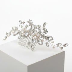 ATHENA COLLECTION - CRYSTAL CHIC HAIR COMB - HC311 SILVER
