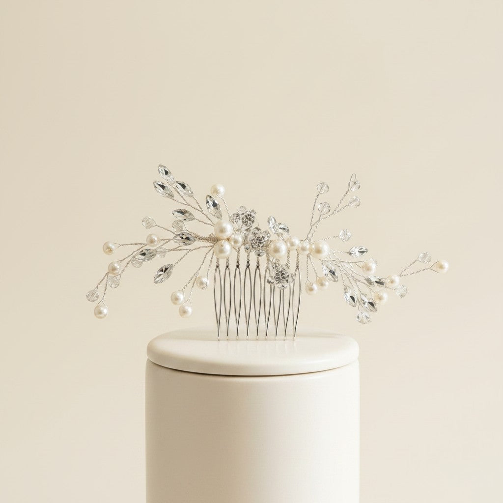 ATHENA COLLECTION - CHIC HAIR COMB - HC312 SILVER