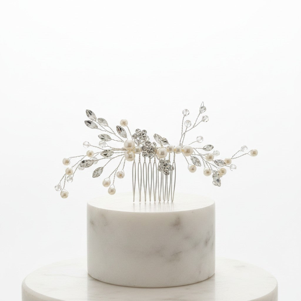 ATHENA COLLECTION - CHIC HAIR COMB - HC312 SILVER