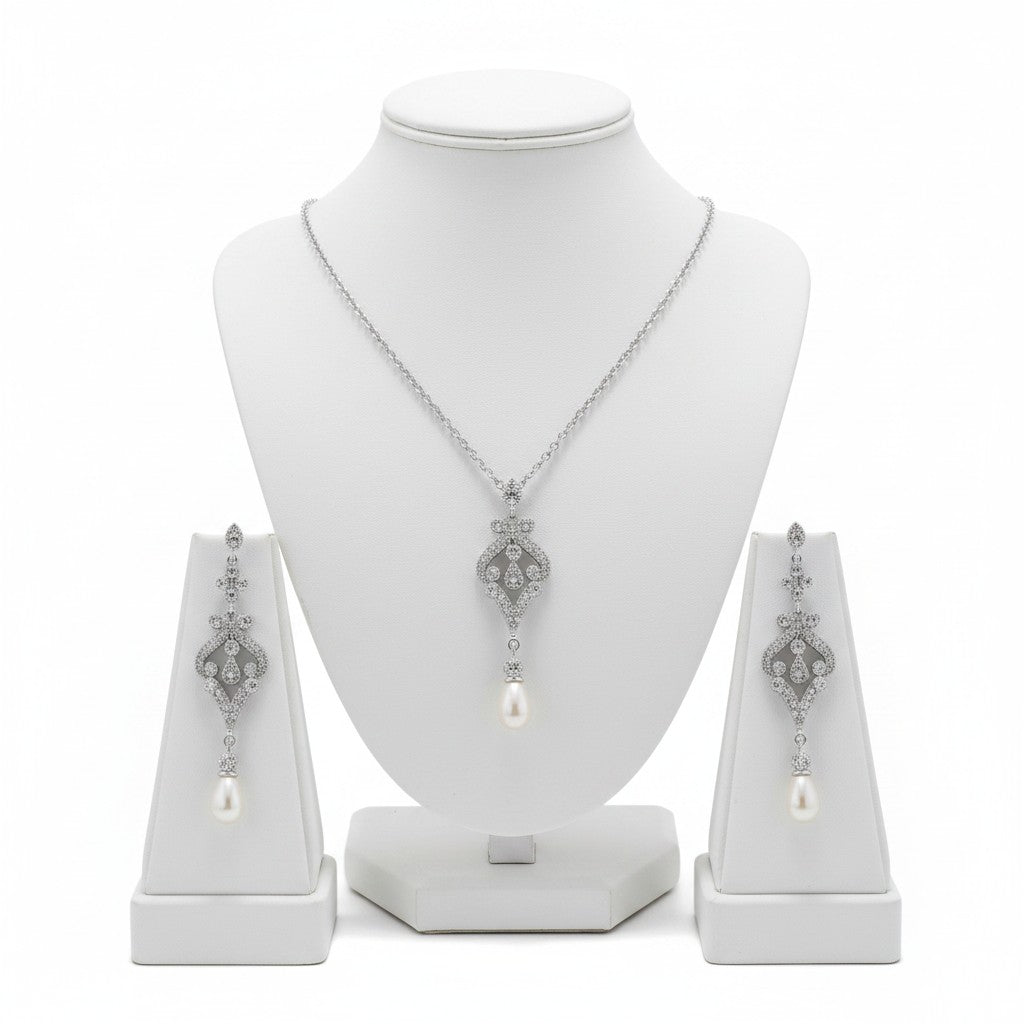 Cubic Zirconia Collection - Enchanting Necklace Set - CZNK23
