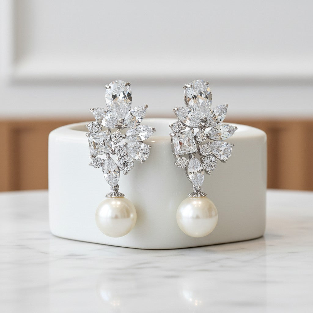 Cubic Zirconia Collection - Majestic Earrings - CZER347 SILVER