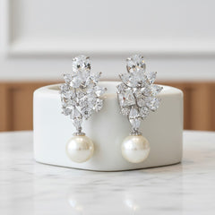 Cubic Zirconia Collection - Majestic Earrings - CZER347 SILVER