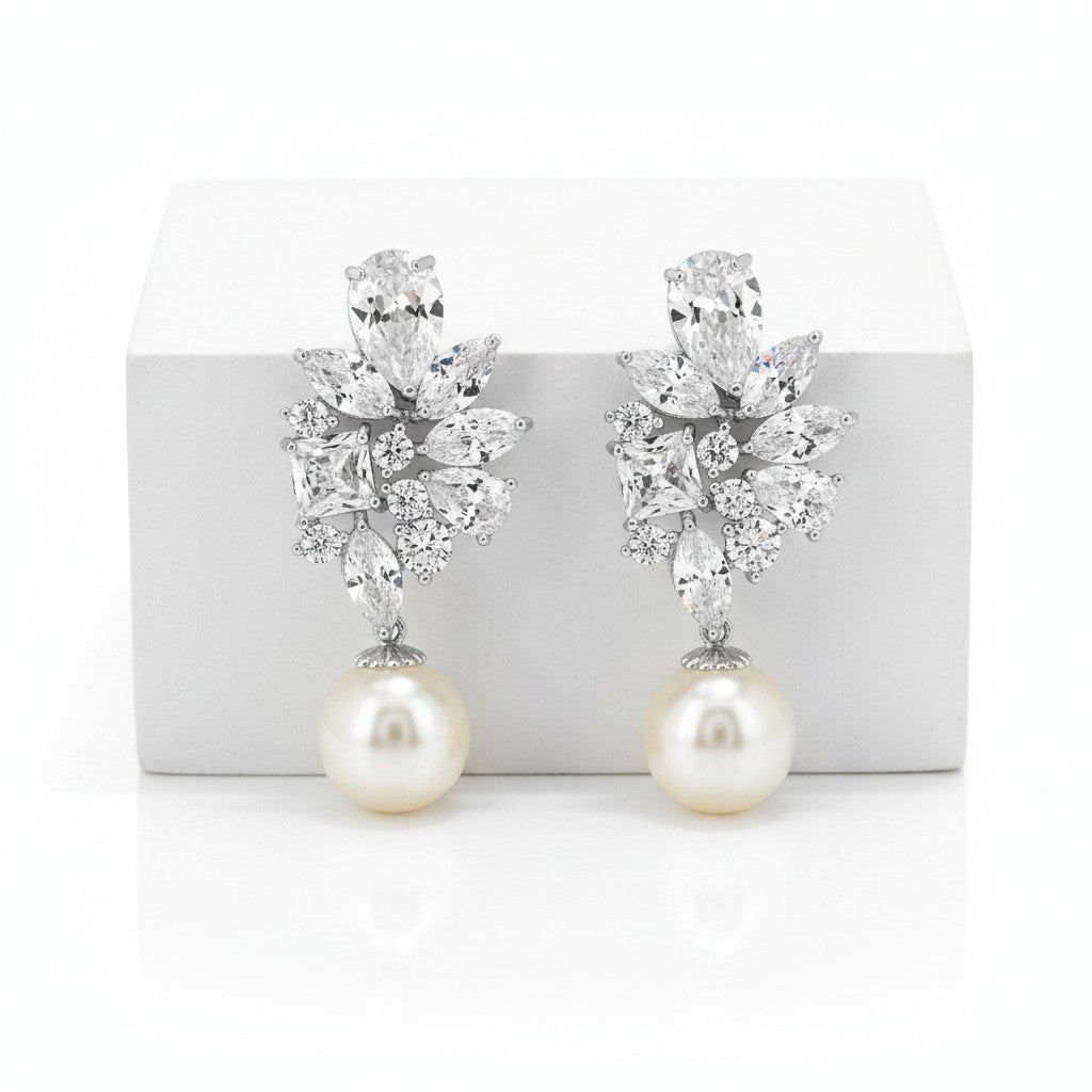 Cubic Zirconia Collection - Majestic Earrings - CZER347 SILVER