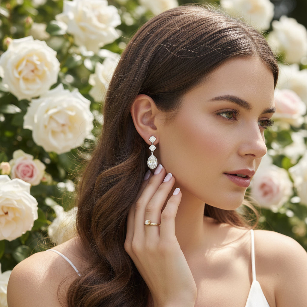 Cubic Zirconia Collection - Swarovski Crystal Treasure Earrings - CZER350