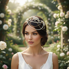 ELITE COLLECTION - Bejewelled Gatsby Statement Piece Brow Band HP176