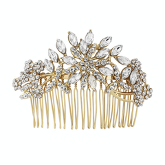 Crystal Extravagance Hair Comb - Gold - HC146