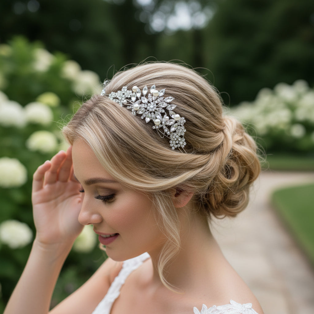 CRYSTAL EXTRAVAGANCE HAIR COMB - ROSE GOLD - HC148